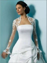 Long Sleeves Wedding Jacket Wrap Bridal Bolero Lace Top Bridal Wedding Shawl Bride Coat Wedding Accessories Customized