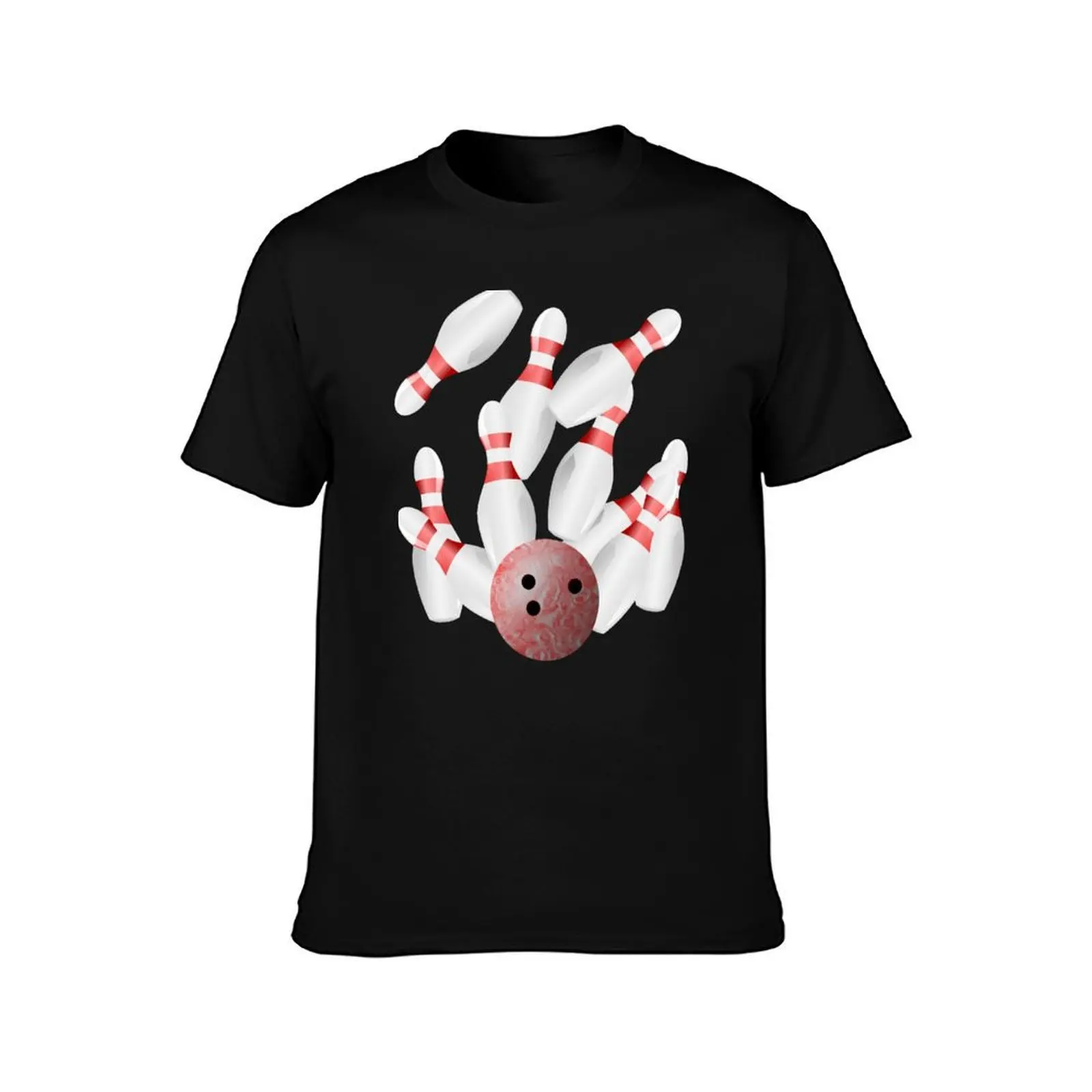 Ten-pin bowling strike T-Shirt, Summer Casual Cotton Tee, Oversized Streetwear Tops, Vintage Graphic Print, Unisex Men Women