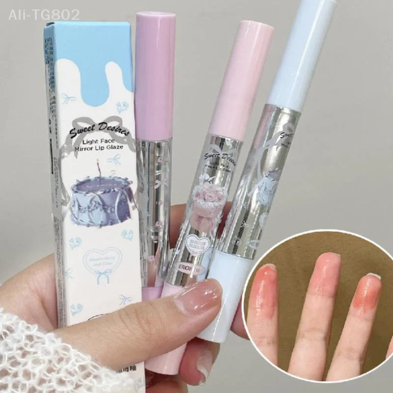 HERORANGE Flat Sponge Head Lip Gloss - Moisturizing Waterproof Lip Plumping Tint Mirror Finish Non-Stick Long-Lasting Lip Makeup