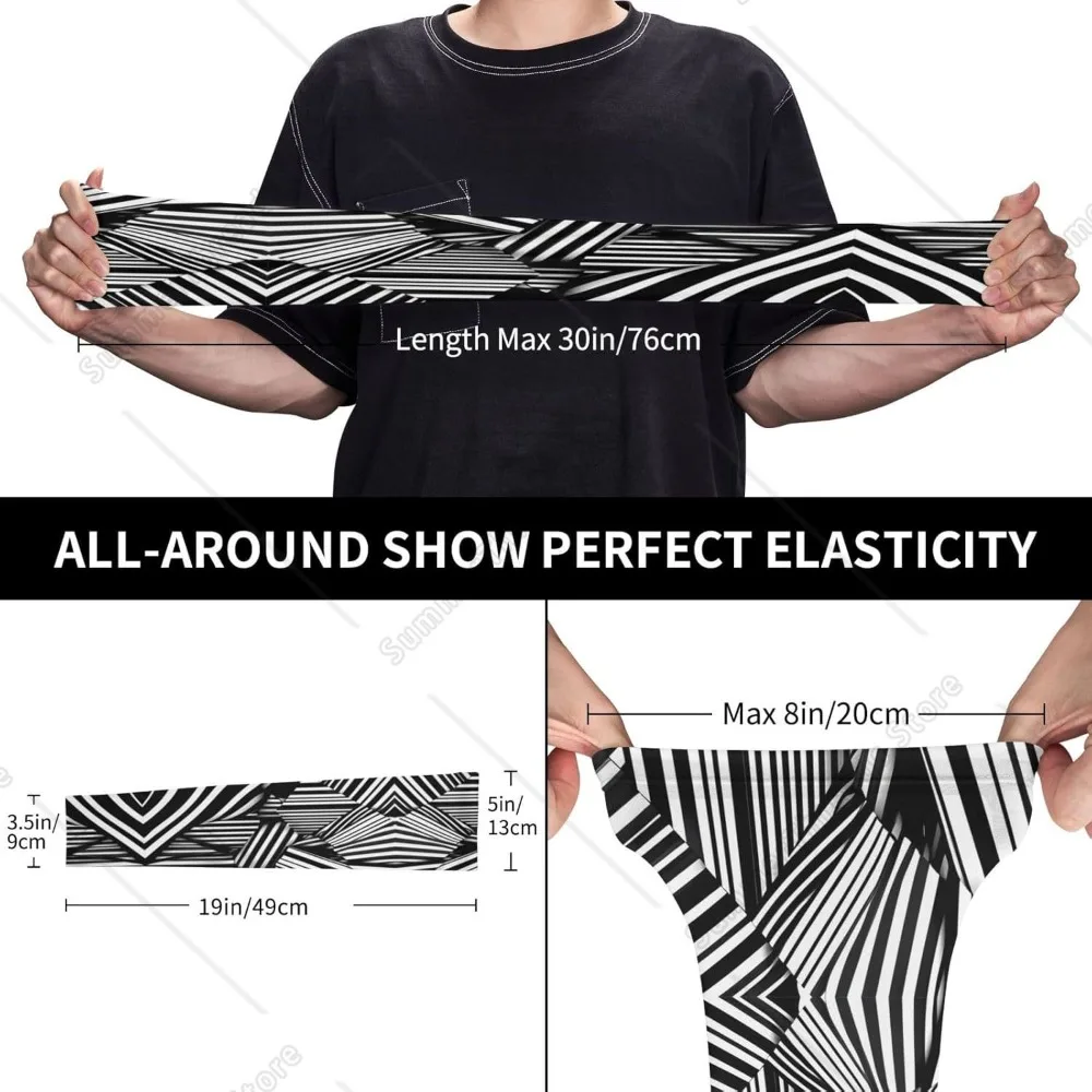 Mangas de líneas geométricas blancas y negras para hombres y mujeres, mangas para cubrir las mangas de los brazos