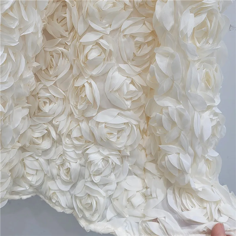 Damen Ästhetischer Märchenhafter 3D-Rosen-Blumen-Midirock Elastischer Hochtaillierter A-Linien-Schwingrock Langer Rock Romantischer Party-Freizeit-Maxirock – Detail 6