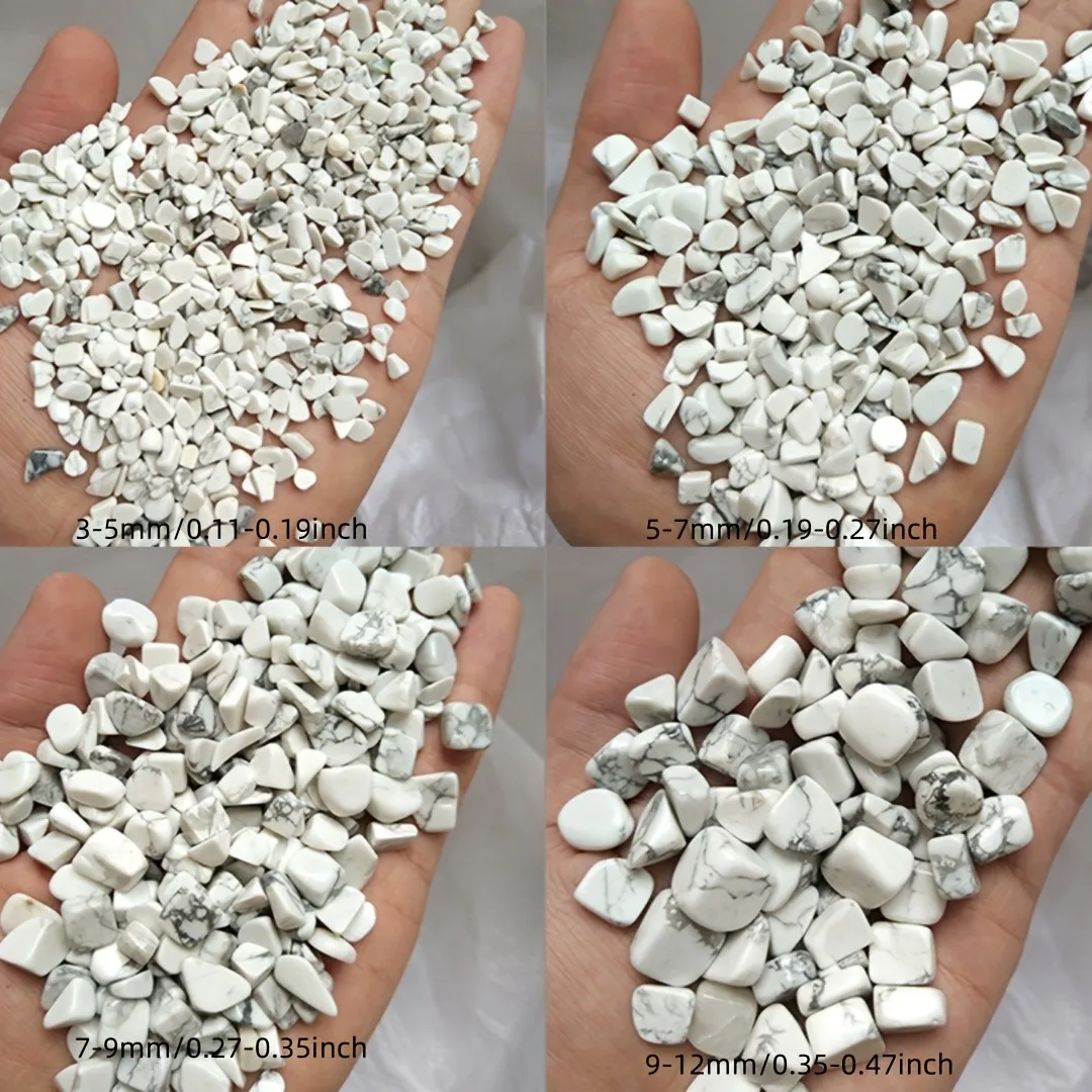 3-12 مللي متر رقائق كريستال Howlite المطحونة الطبيعية ، رقائق الأحجار الكريمة ، Howlite الأبيض الطبيعي ، رقائق الأحجار الكريمة Howlite البيضاء