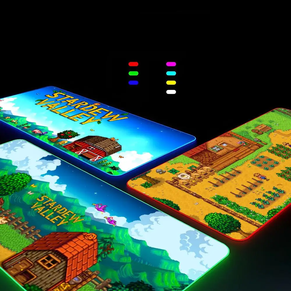 Stardew Valley Mouse Pad  Gamer RGB Deskmat Keyboard Mat Gaming Laptops LED Mousepad Desk Protector Anime Mause Mats