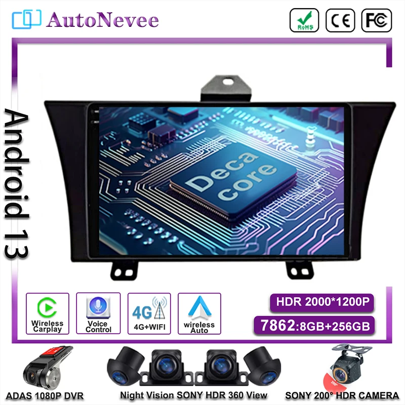 Android 13 For Honda Elysion 2004 - 2015 Multimedia Car Player Autoradio GPS Video Navigation Wireless HDR CPU Android Auto Wifi