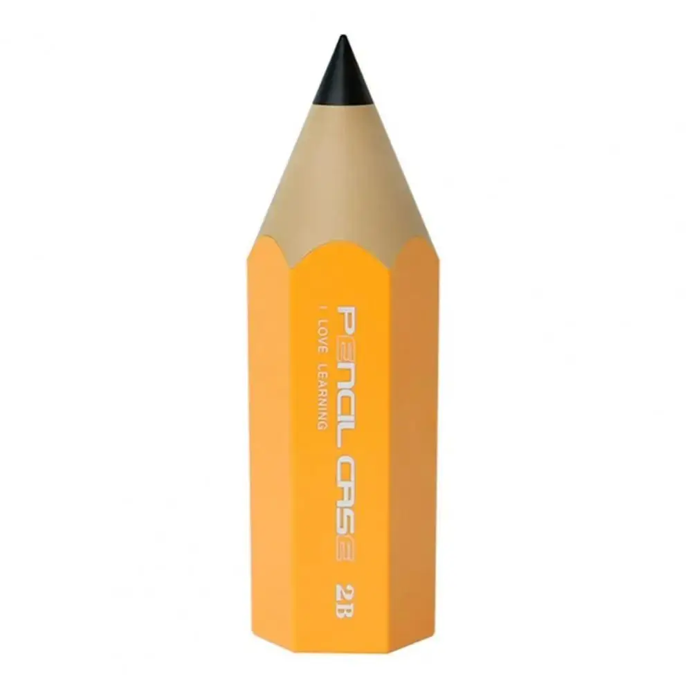 Desktops Dustproof Lid Pencil Box Pencil Shape Large Capacity Pencil Holder Unique Cute Make Up Brush Organizer Girls Gifts