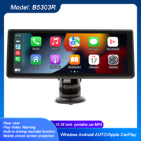 10.26 Inch Portable MP5 Car Radio Built-in Recorder Video Player Bluetooth Touch Screen Wireless Carplay Android AUTO for Apple