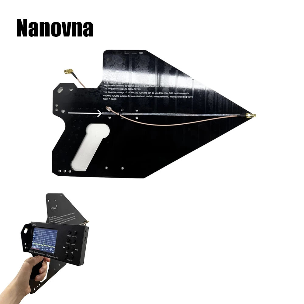 Nanovna HT8 Handheld Passive Log Periodic Antenna 0.1-12GHz,Direction Antenna for SA6 Analyzers,Highly Accurate,Gain 7~12dBi