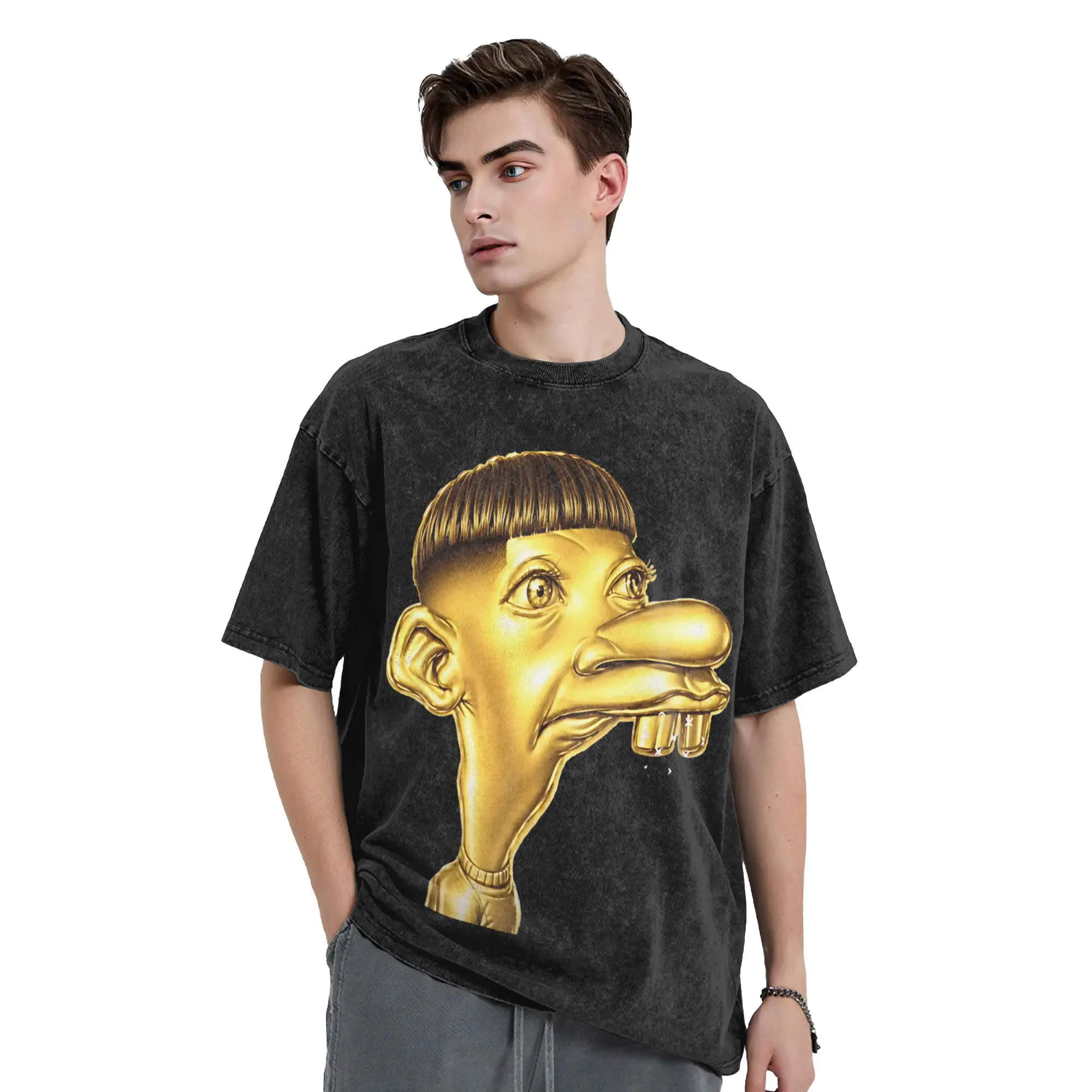 Neegy Humor Gen Z T Shirts Washed 100% Cotton High Street T-Shirts  Vintage Men Women Tops Streetwear Summer Tees