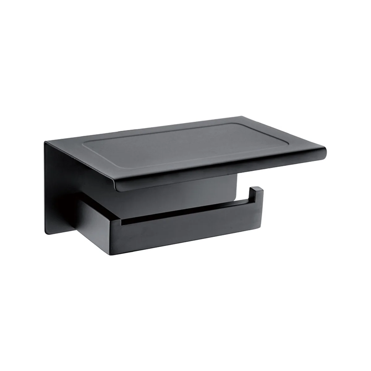

Holder No Drilling Aluminium Toilet Paper Holder with 18cm Shelf Black