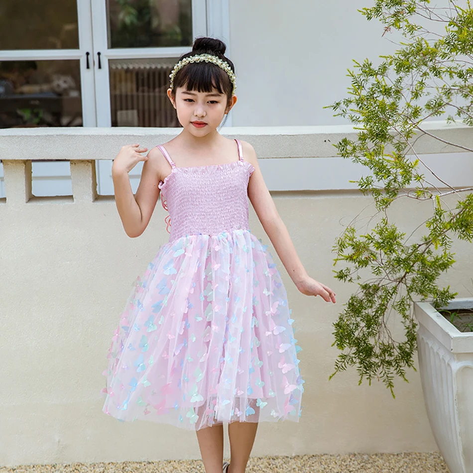 

Exquisite Cotton Butterfly Straps Tulle Casual Dress for Girls Timeless Classic for Your Little Fashionistas Wardrobe Collection
