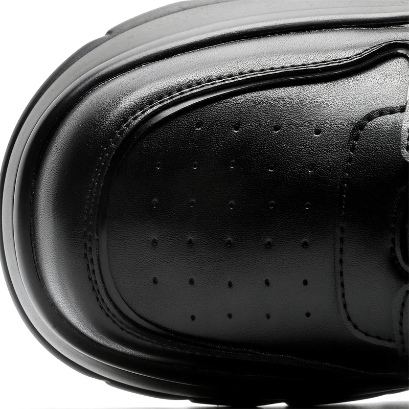 Original Design S/A New Street Sport Style Black Leather Height Increasing Shoes For Men\'s Teenagers Daily Dress Trend Shoes