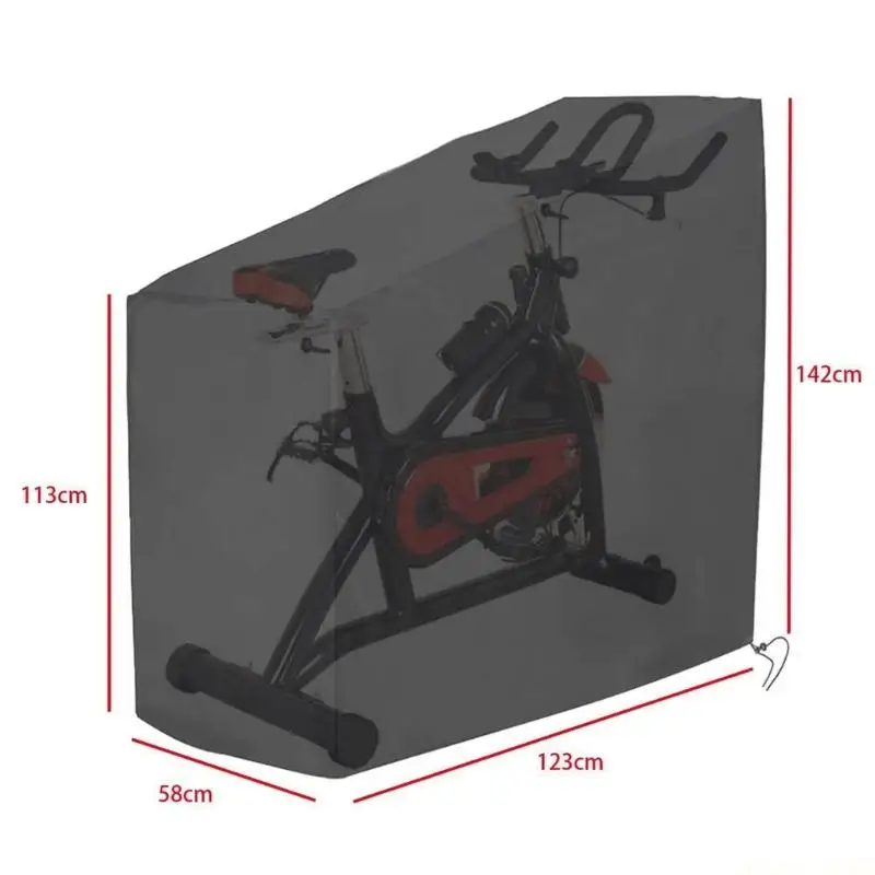 M5TC Windproof Stationary Bike Cover Waterproof Cover Adjustable Drawstring Design Suit for Indoor Outdoor Use
