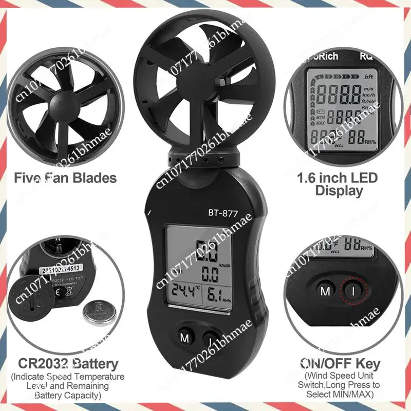 -A21Z Weather Station Anemometer: Measures Temperature And Humidity, 0.3-30M/S Airflow Detection