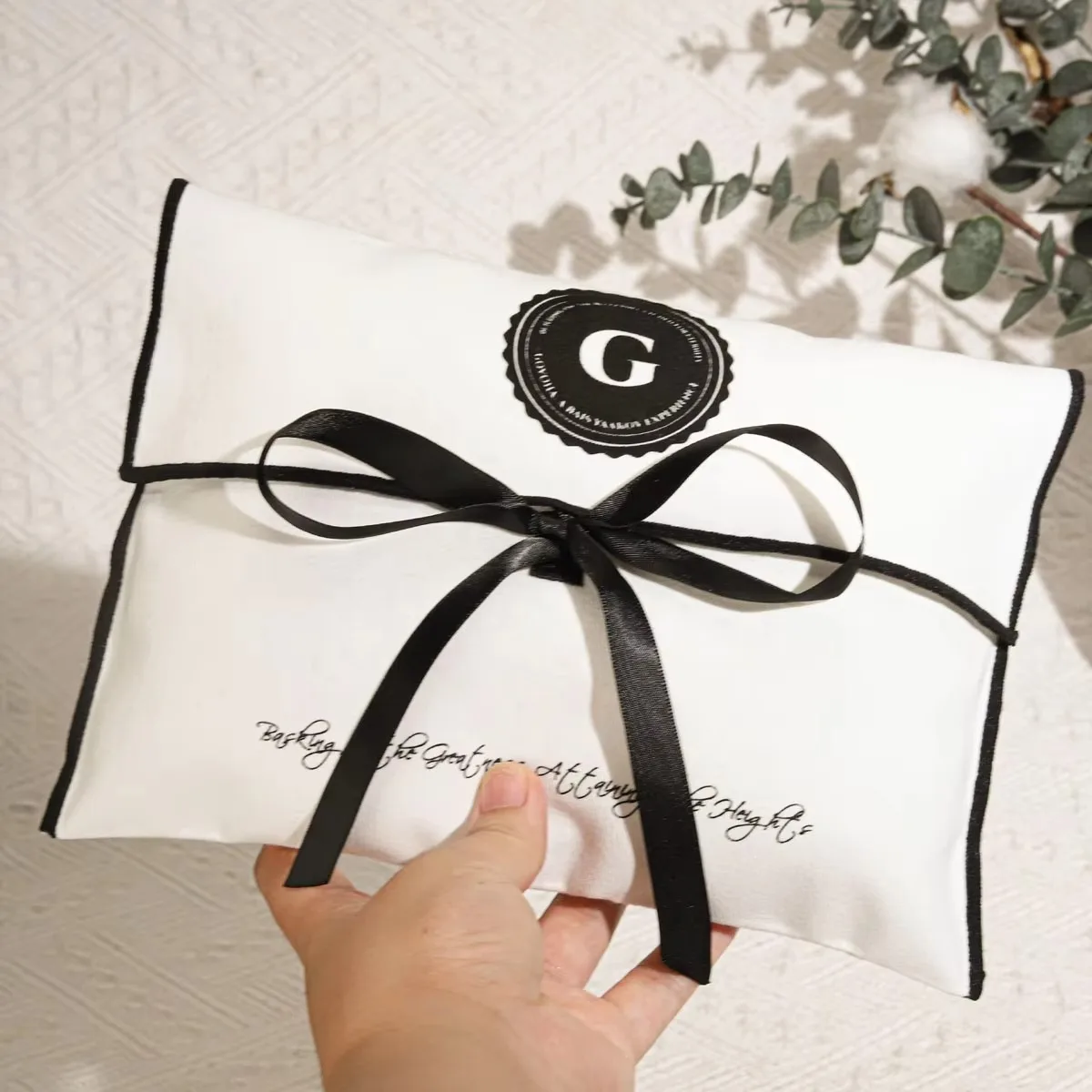 

Organic Cotton Flap Envelope Bag Clothes Bag Custom Logo Printing Dust Handbag Clothes Shoe Packing Cotton Pouch