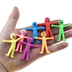 10Pcs Novelty Stretchy Stretch Toy Cute Colorful Yellow Stress Relief Stretchy Fidget Gifts TPR Soft Plastic Creative Doll Toy