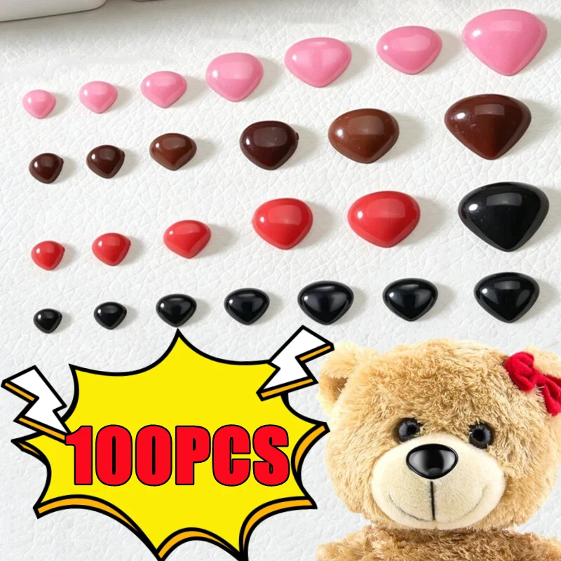 

100PCS Safety Triangle Nose Doll Noses Bear Buttons Dolls Plastic DIY Craft Tool For Bear Buttons Making Toy Accessories Parts