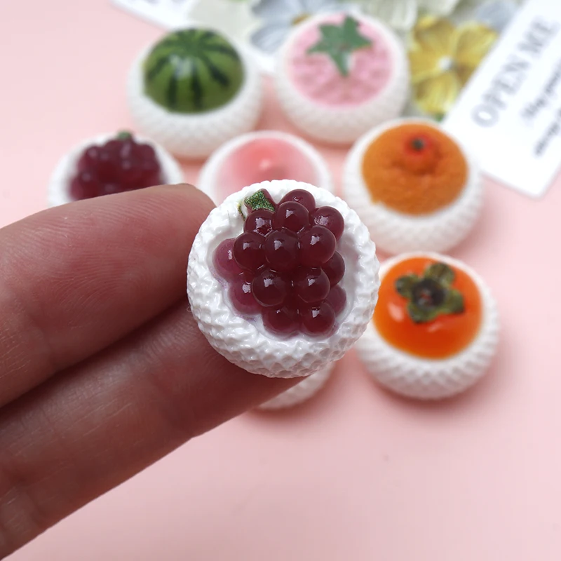 10/100pcs Resin Accessories Decor Mango and Peach Fruit Cake DIY Accessories Shoe Buckles Keychains Pendants Materials