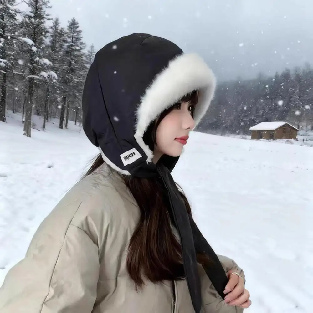 Gorro de terciopelo de algodón cálido para invierno, forro polar grueso, orejeras, gorro de ciclismo a prueba de frío, gorro de esquí a prueba de viento, Navidad