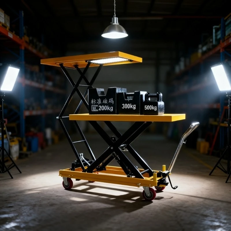 500kg Electric & Manual Scissor Lift Platform, 2M Portable Hydraulic Metal Lifting Platform Truck for Warehouse