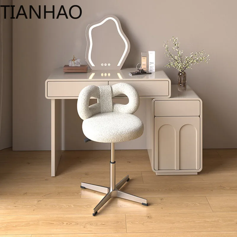 Luxury Makeup Chair Liftable Swivel Backrest Furniture Dressing Stool Bedroom Girls Dressing Table Chair Manicure Makeup Stools