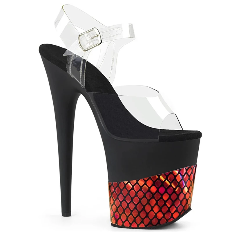 Rncksi  Fashion PVC Sandal Women Transparent Sandals Lace-Up Wedges High Heels Black Gold Party Daily Pumps Shoes Size 35-40