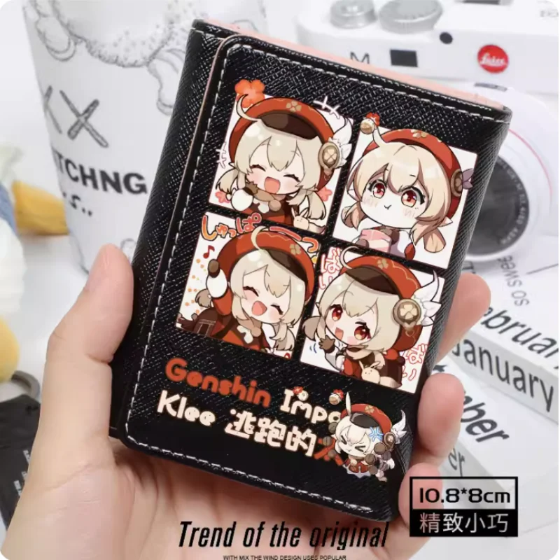 Anime Genshin Impact Klee Wallet Women Fold Bag Multi Card  Coin Pocket Holder Fashion Wallet Gift