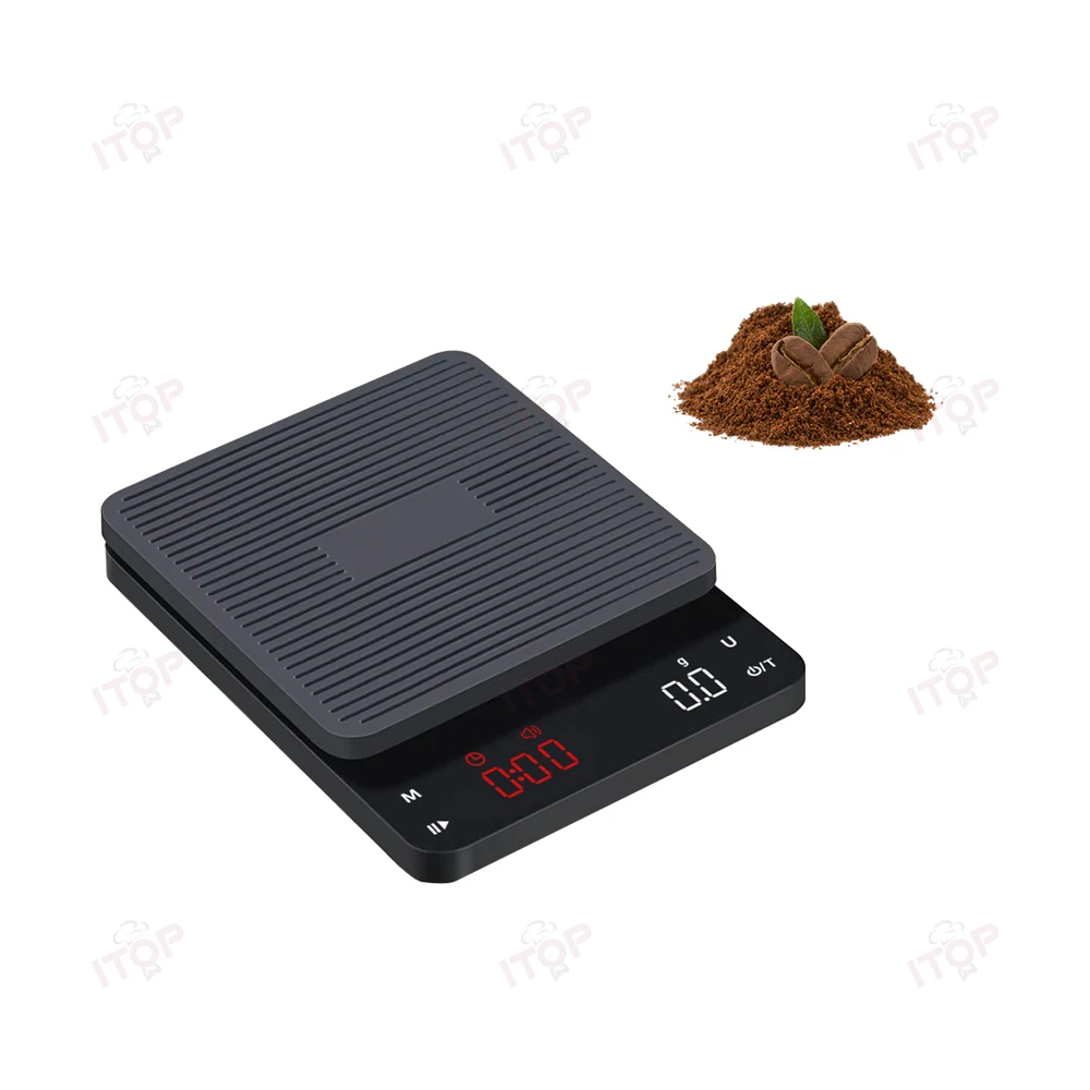 STLF JW 0.1g دقة ميزان المطبخ الإلكتروني مع الموقت للمقهى المنزل مكتب للإزالة غطاء سيليكون مقاوم للماء القهوة الرقمية