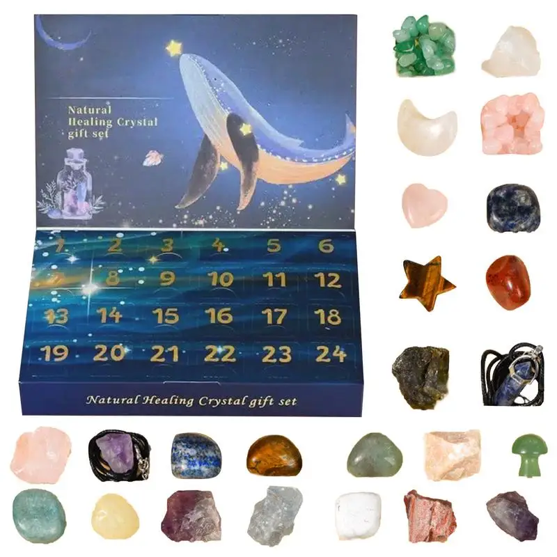 

Rock Advent Calendars 2024 Christmas Countdown Calendar 24 Days Natural Crystal & Rock Stone Collection Countdown Calendar For