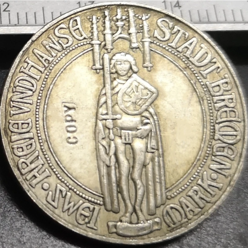 مدينة بريمن صناعة يدوية مجانية. 2 الطوابع. مطلي بالفضة (النوع 5)