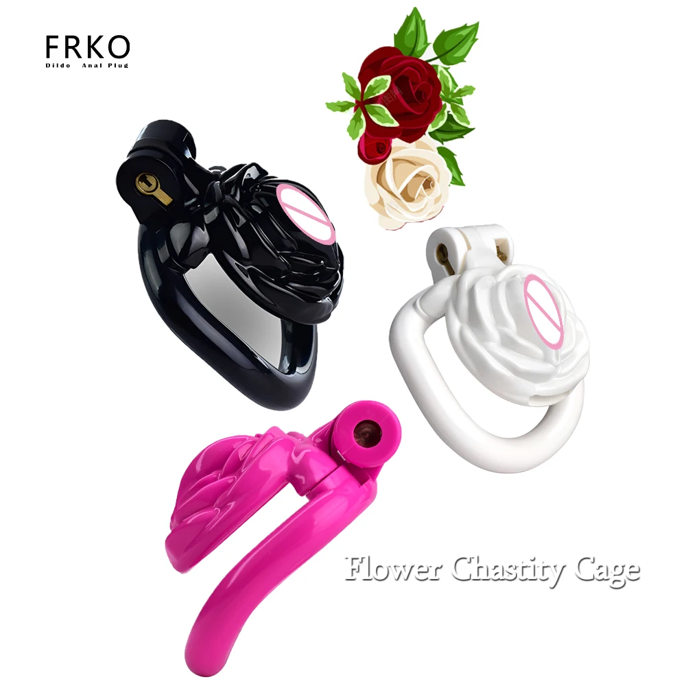 

FRKO Flower Pussy Clitoral Male Chastity Cage Device 4 Penis Rings 3D Print Lockcock BDSM Sex Product For Sissy Femboy Men 18+