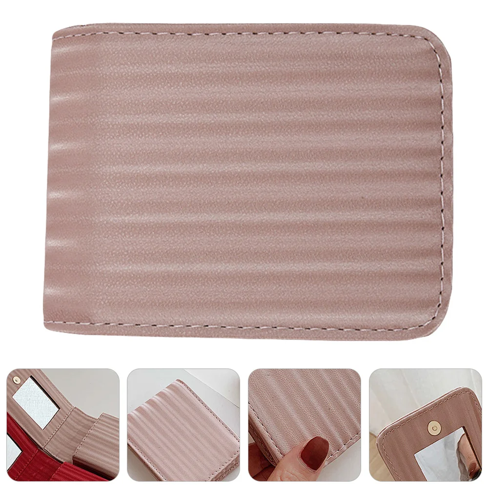 

1Pcs Mini Lipstick Pouch Premium PU Mirror Exquisite Craft Delicate Generous Suitable Vacations Shopping Travel Wear