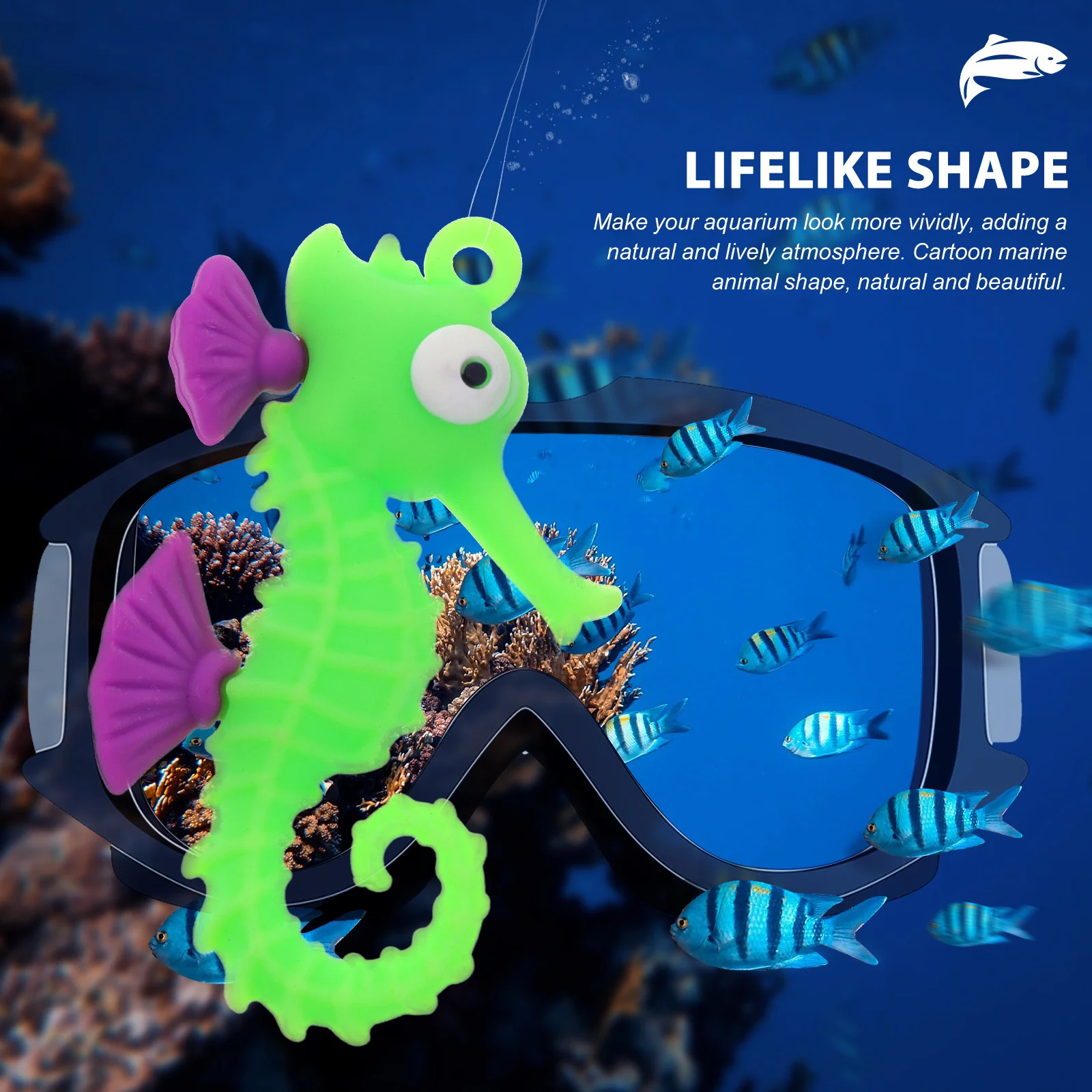

3Pcs Fish Tank Floating Decorations Marine Animal Adorn Vivid Lively Atmosphere Aquarium Ornaments Marine Animal Figurine