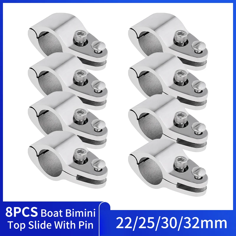 

8PCS 316 Stainless Steel Boat Jaw Slide Bimini Top Fitting 22mm 25mm 30mm 32mm Marine Hardware Accessories