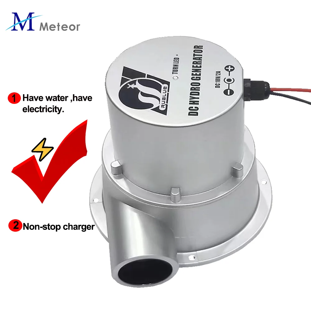 Imagem -03 - Gerador Hidráulico de Turbina de Água Gerador Elétrico Hidráulico ao ar Livre dc Permanent Magnet Use Bateria 12 v 24v 100w 50w 18v 36v