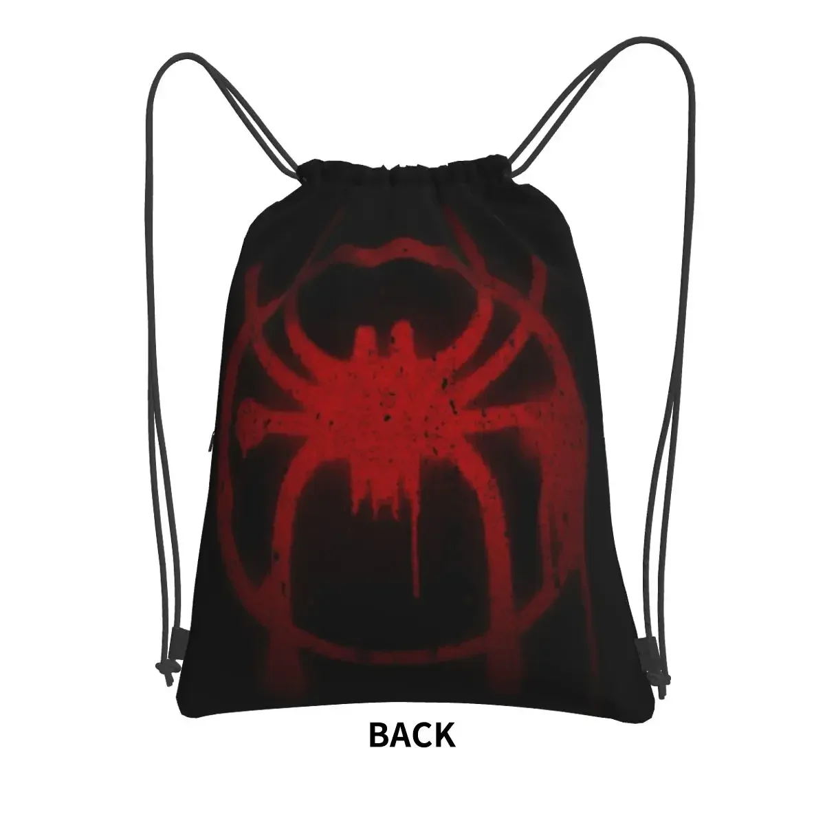 Miles Morales Spider Symbol Portable Backpacks Drawstring Bag Drawstring Bundle Pocket Storage Bags For Travel Sport Man Woman