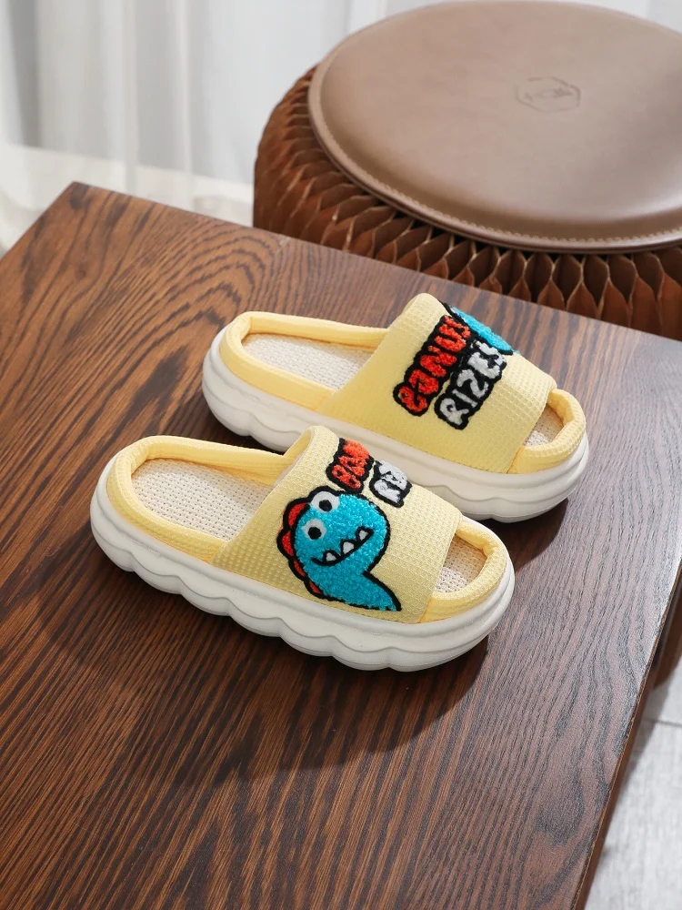 

Children's linen dinosaur cute cartoon slippers indoor home slippers