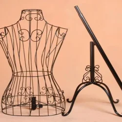Iron Female Mannequin Torso with Stable Base Artistic Metal Dress Form for Tailoring Craft Displays Clothing Showcases