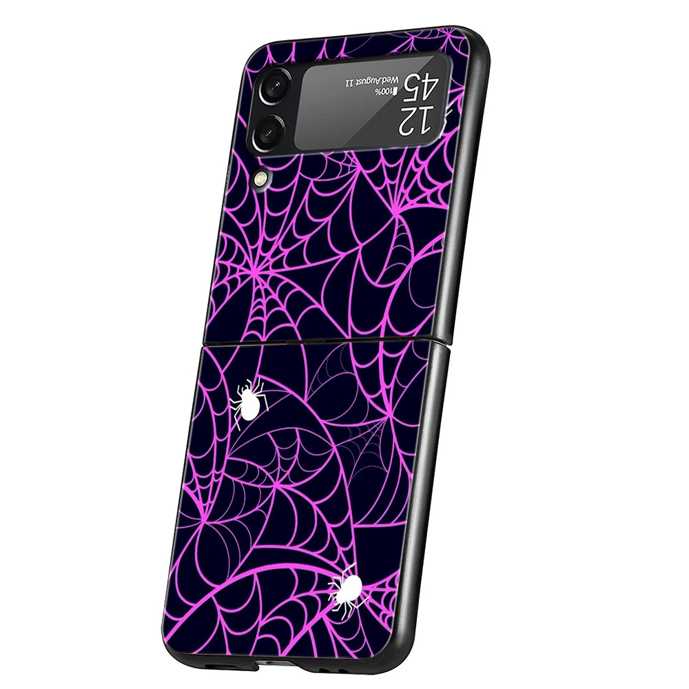 حافظة لهاتف سامسونج جالاكسي Z Flip 3 4 5 6 7 حافظة لهاتف سامسونج جالاكسي Z Flip3 Flip4 Flip5 باللون الأسود الصلب قابلة للطي