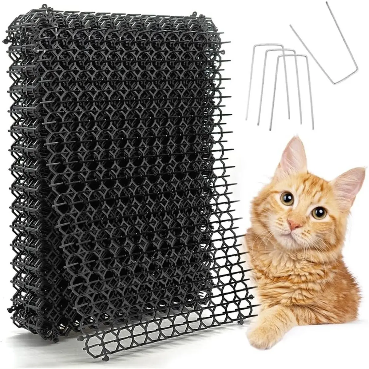 ABDD HOT  Scat Mat for Cats 16 X 13 Inch, Digging Deterrent for Dog, 8 Pack Cat Spike for Indoor/Outdoor, Pet Training Mat