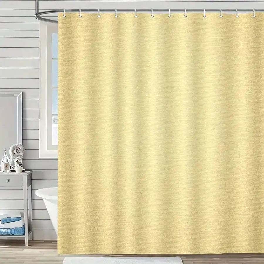 

2D Flat, 1pc, Yellow Leather Texture Background Shower Curtain, Suitable And Walls, Bathtubs, Home Decoration In Bathrooms,