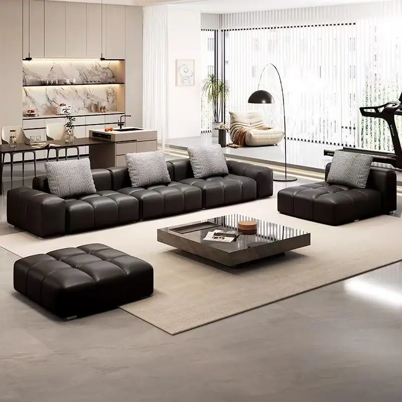 @！Low Price Wholesale Modular Pixel Sofa Set High Fashion Genuine Leather Furniture for Hotels and Villas Luxury Living Room