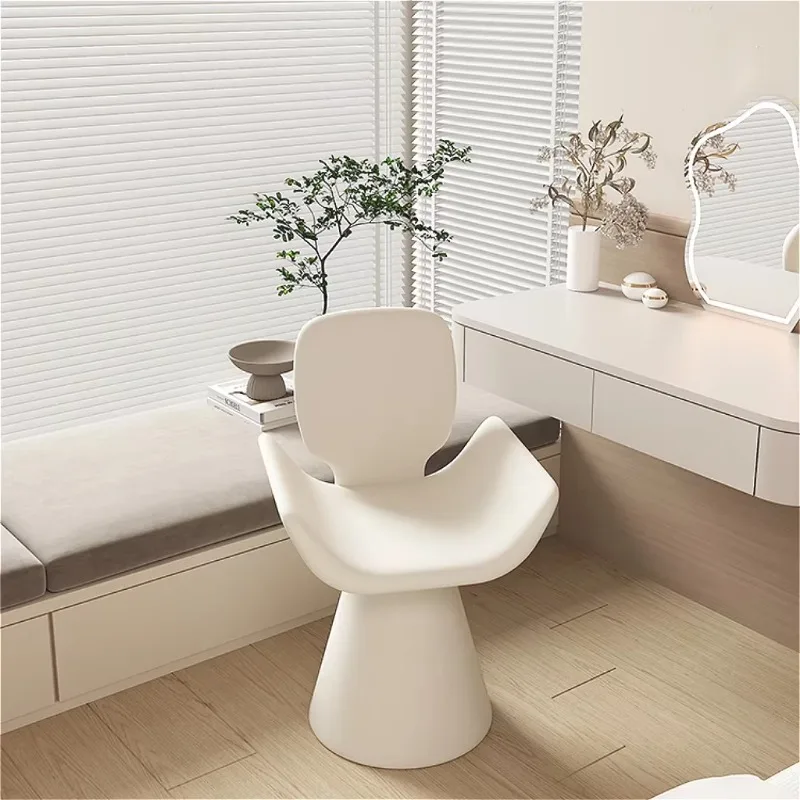 Light Luxury High-end Minimalist Leisure Makeup Chair, Girls Bedroom Furniture Swivel Cream Style Backrest Dining Table Chair image 3