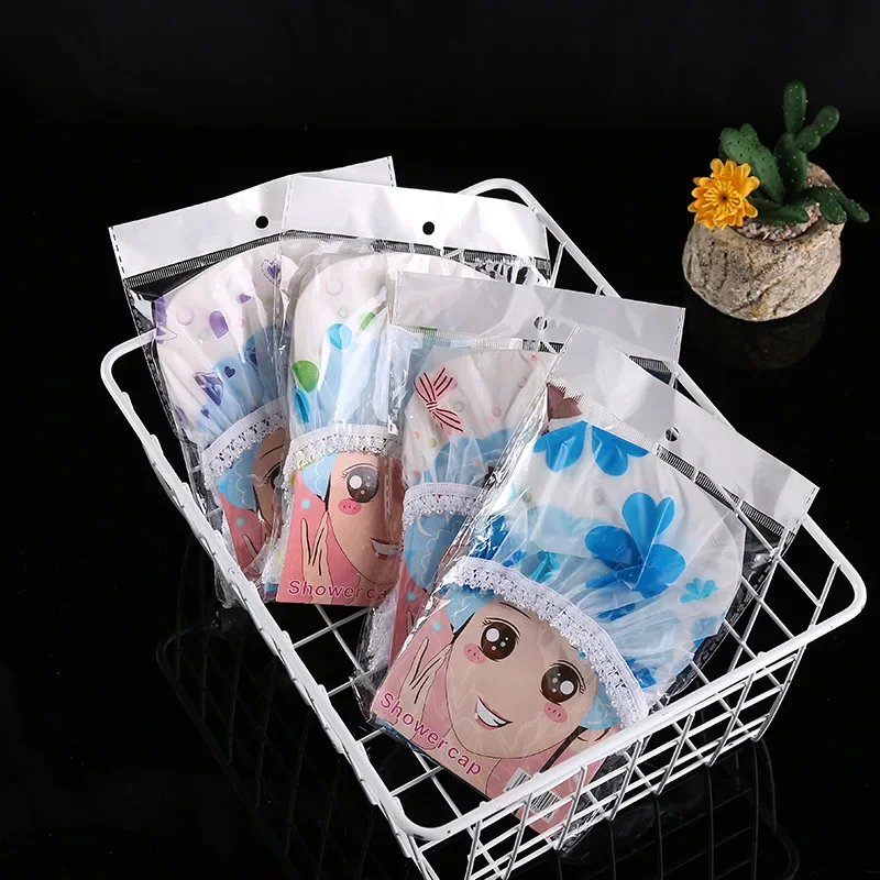 Waterproof Bathroom Shower Cap Thicken Elastic Women Beauty Hair Salon Bath Hat Hair Cap Bathroom Accessories Bathing Products