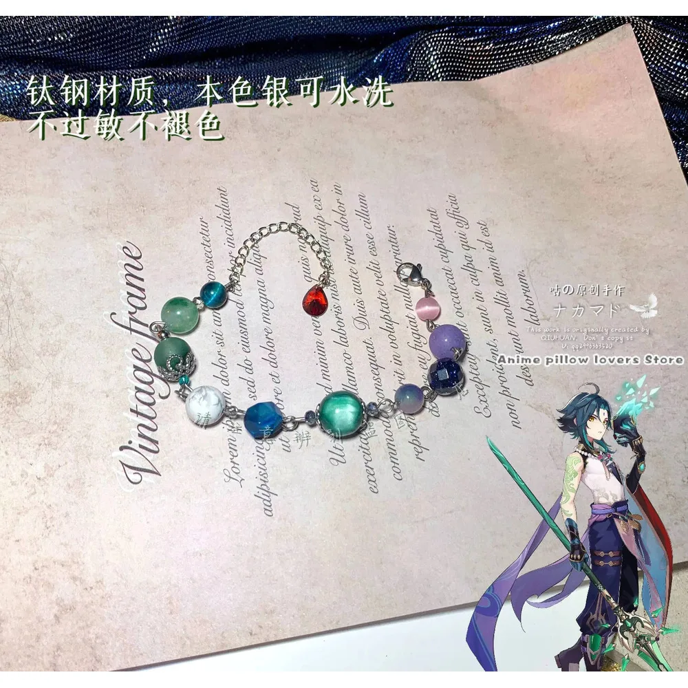 

Original Design Anime Genshin Impact Xiao Handmade Bracelet Wristband Hand Chain Cosplay Fashion Props Accessories Gift