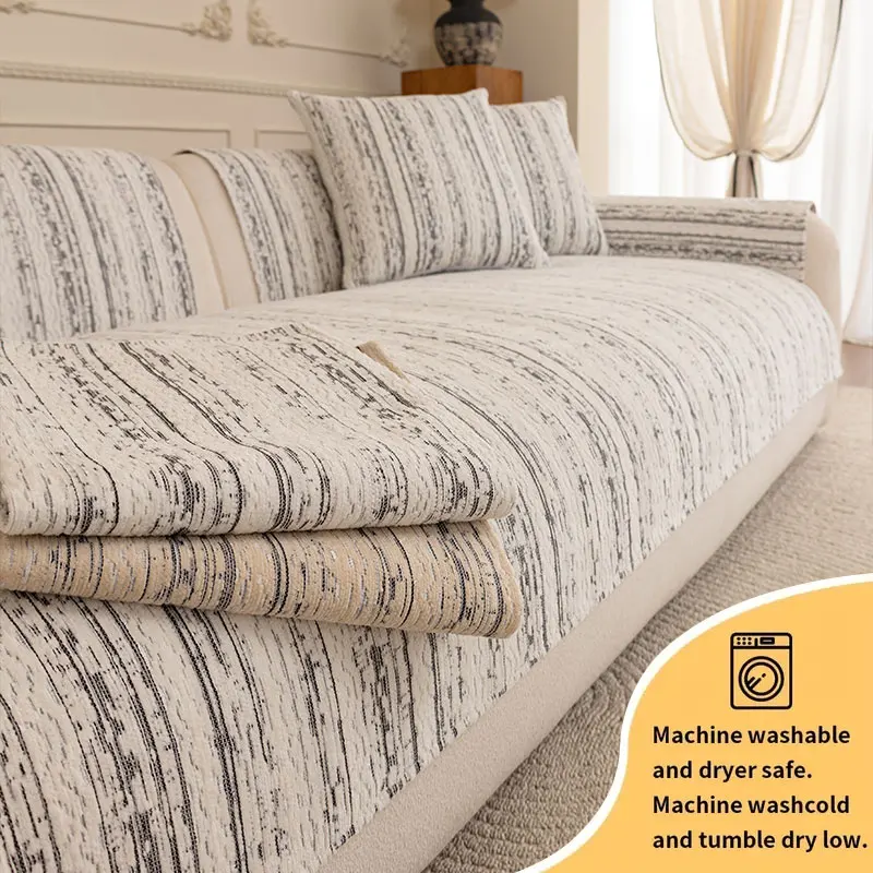 1PC-Simple Wohnzimmer-Sofakissen im Wabi Sabi-Stil, universeller Sofabezug, Chenille-Sofakissen für die ganze Saison