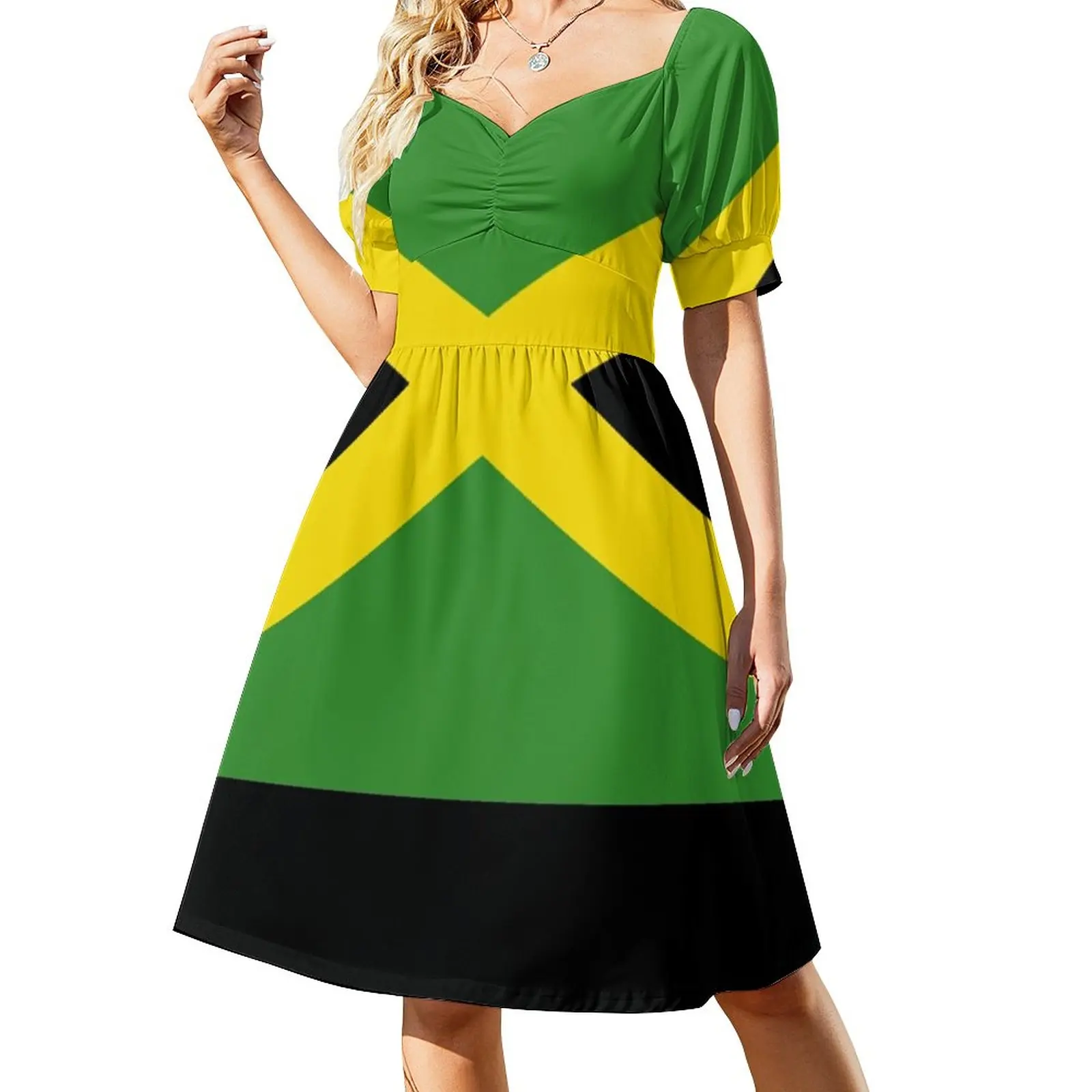 

BIG UP Jamaica Flag Skirt Hot Reggae T-Shirt Duvet Dress summer women's suit