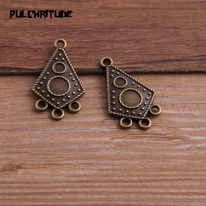 12pcs 17*30mm Two Color Zinc Alloy Necklace Charm Jewelry DIY Irregular Pattern Connector Pendant Necklace