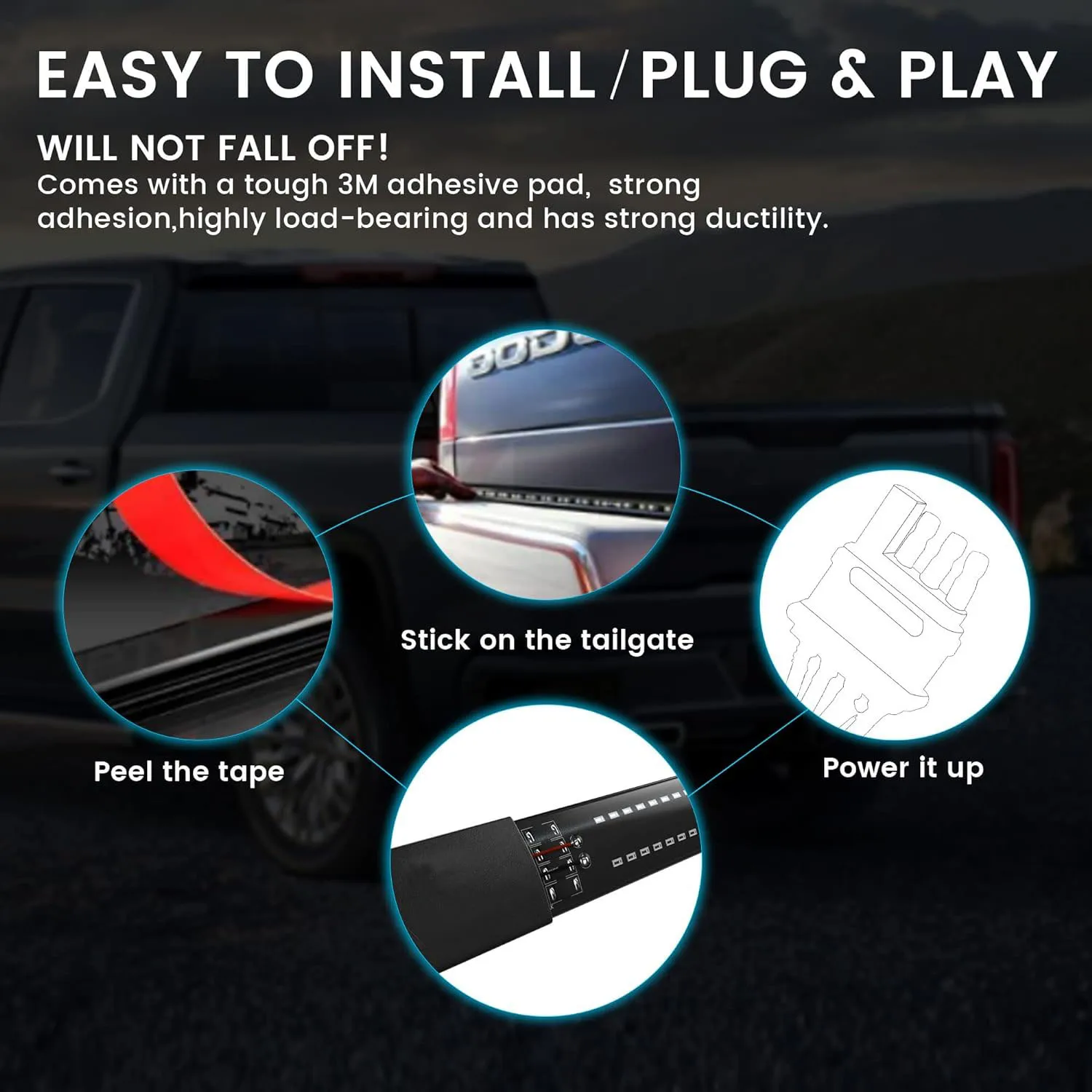 60 "الباب الخلفي Redline LED ضوء بار لشروليه سيلفرادو 1500 2500 3500 جي إم سي سييرا 1500 2500 فورد F-150