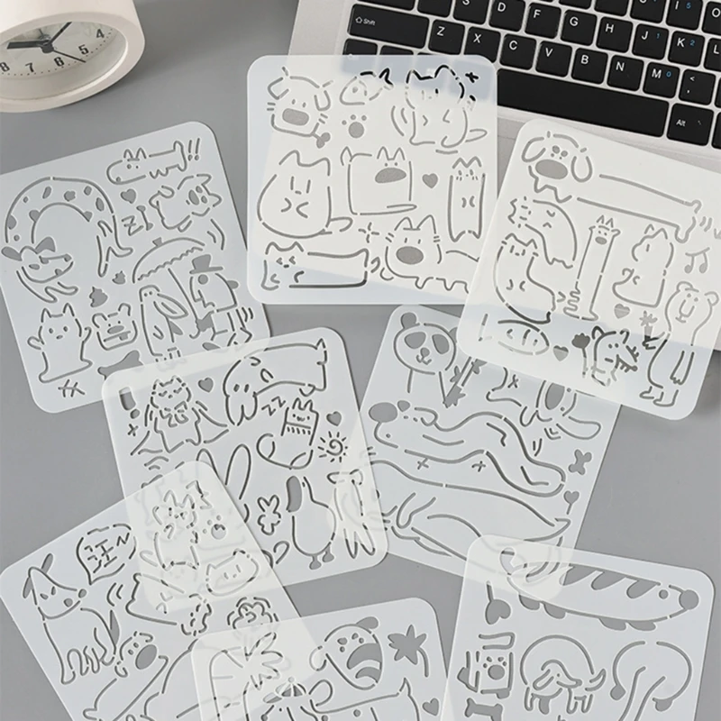 耐久性のあるPETテンプレート スプレーペイントアート用 子供にも安全な丸みを帯びた角を持つスイートホリデーデザイン