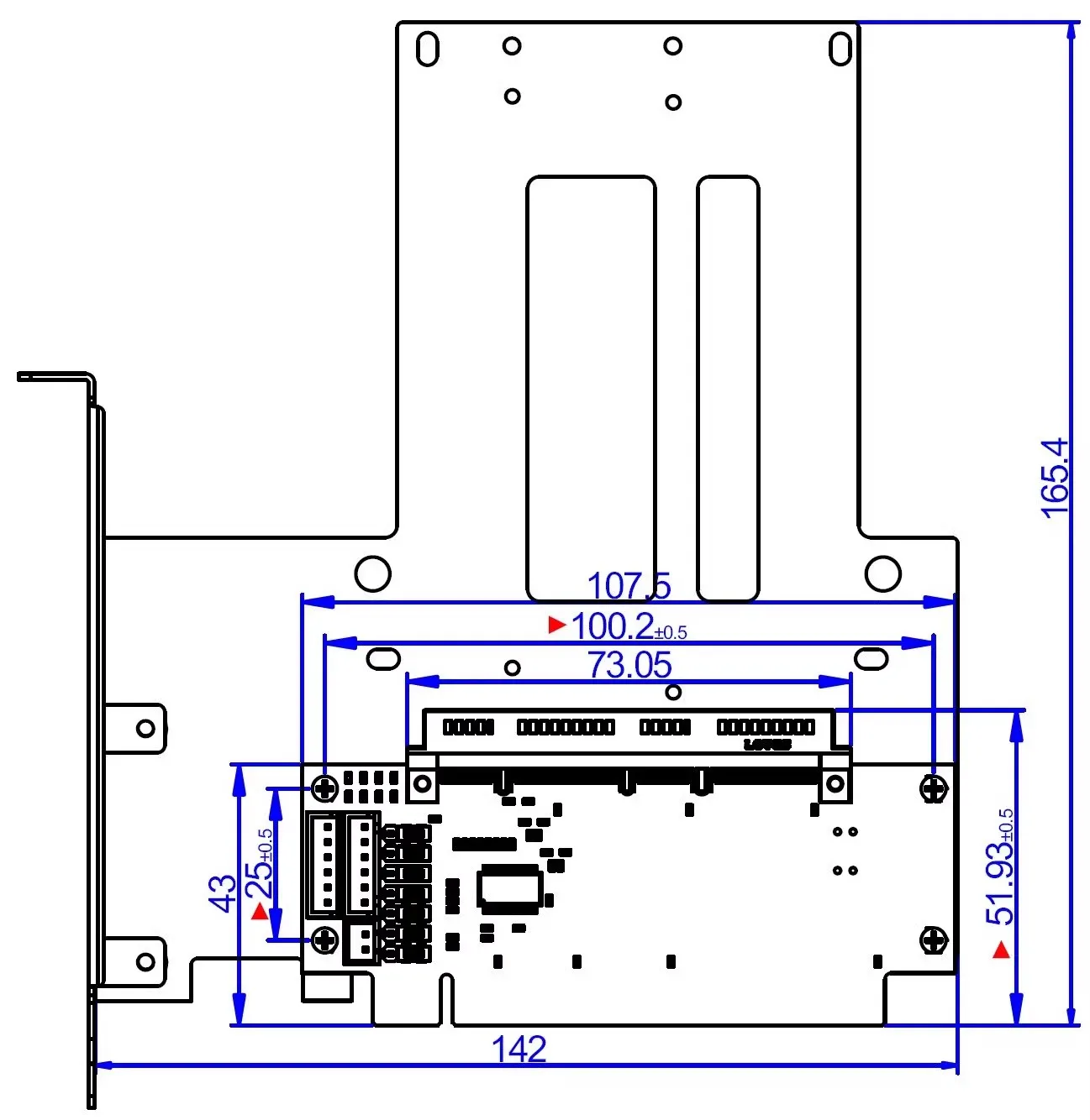 ADT PCIe5.0 X16 zu Gen-Z 4C+/SFF-TA-1002 EDSFF Adapterkarte EDSFF 4C+ Erhöhte Test-Schutzkarte unterstützt Gen5 PCI-E 5.0 512Gbps – Detail 11